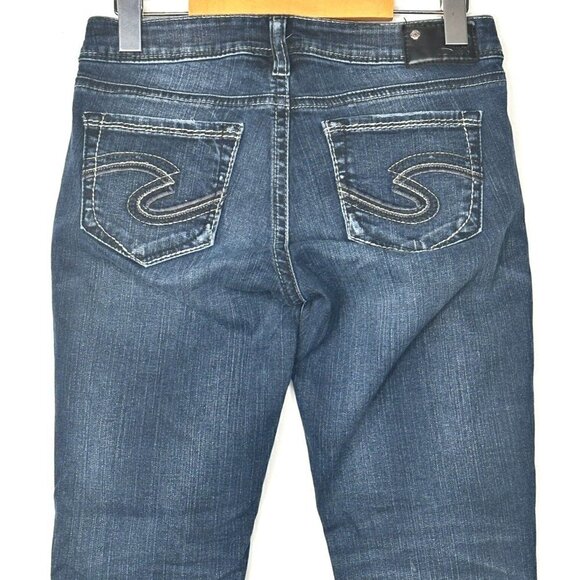 Silver Jeans Aiko Mid Skinny Womens 26x29 Blue Zipper Hem Slim Stretch Denim - Picture 5 of 16